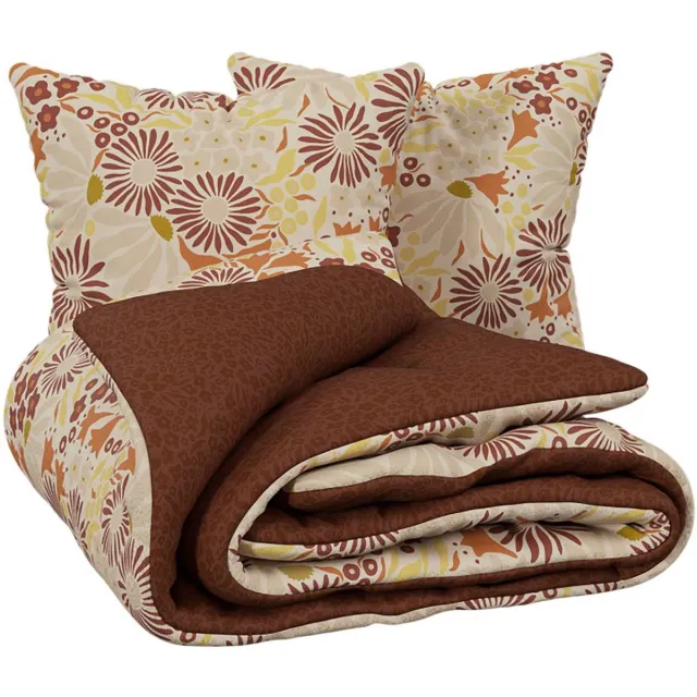 Atmosphera Créateur d'intérieur® Bedlinnen met print DAISIE Marron