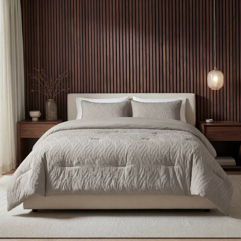 Sleeptime Lazy 3D embossed synthetisch enkel dekbed - taupe, foto 7