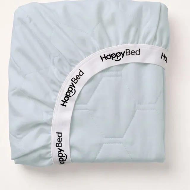Happybed Hoeslaken - 25 cm - Onderlaken - Verfijnd jerseykatoen - Ademend katoen - Perfecte pasvorm lichtblauw