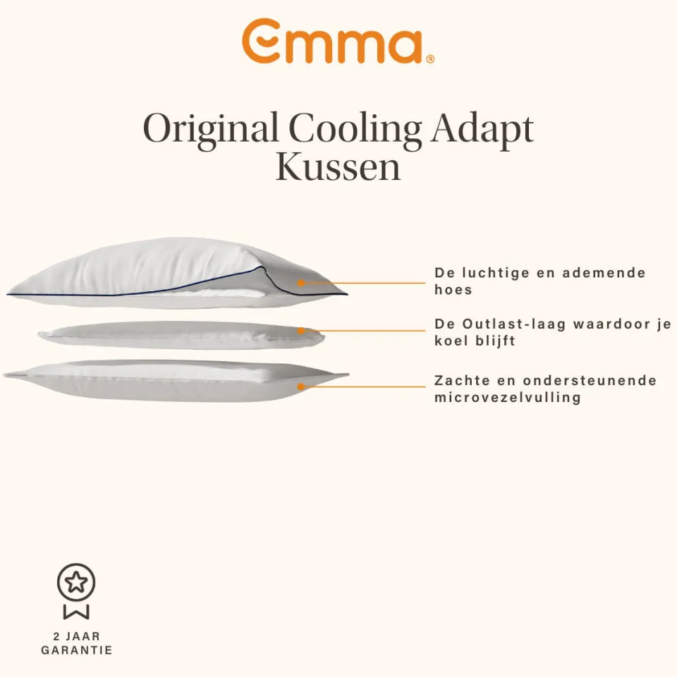 Emma Original Cooling Adapt hoofdkussen wit, foto 6