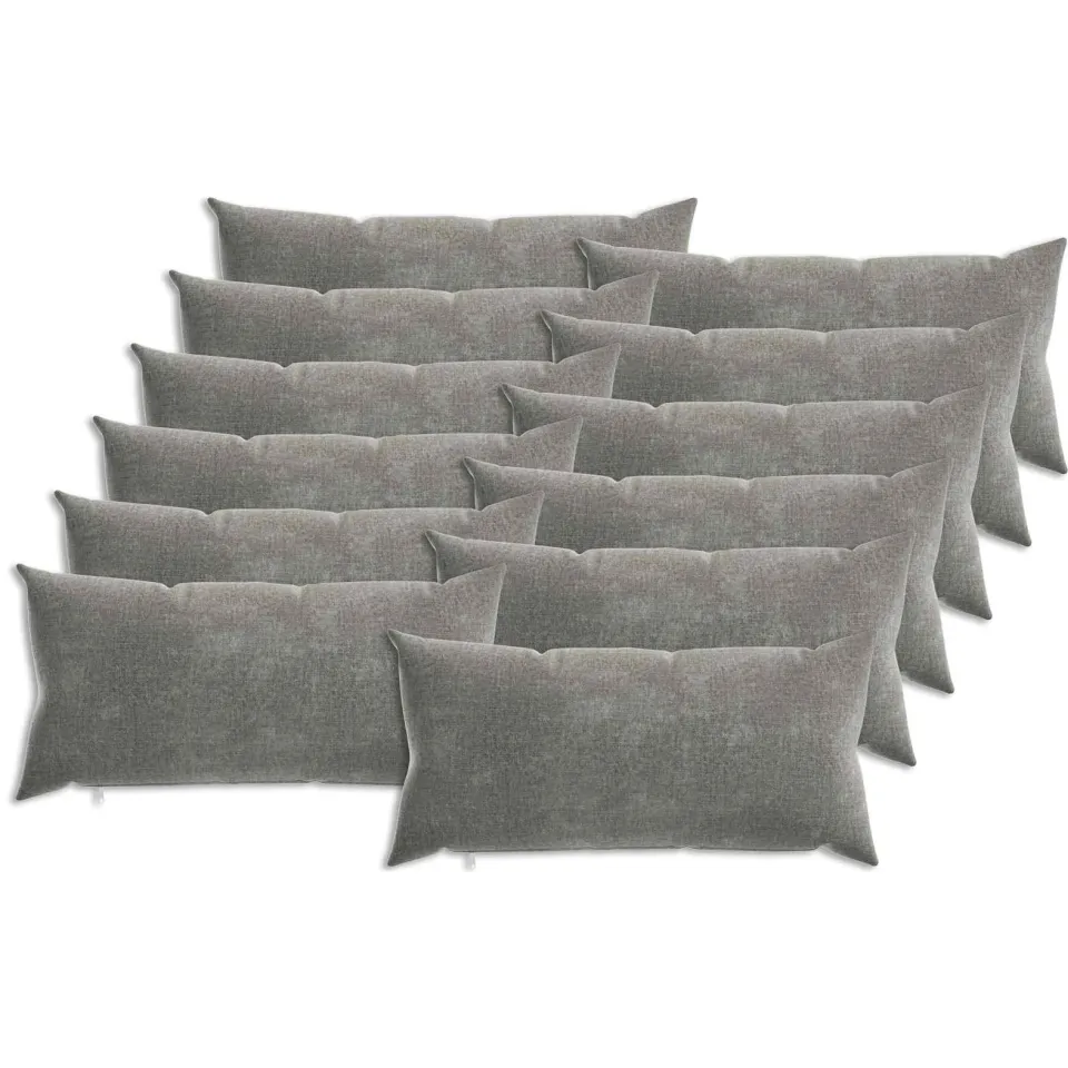 vidaXL Kussensloop 12 st HEERLEN Donkergrijs 40 x 80 cm Chenille Stof, foto 3