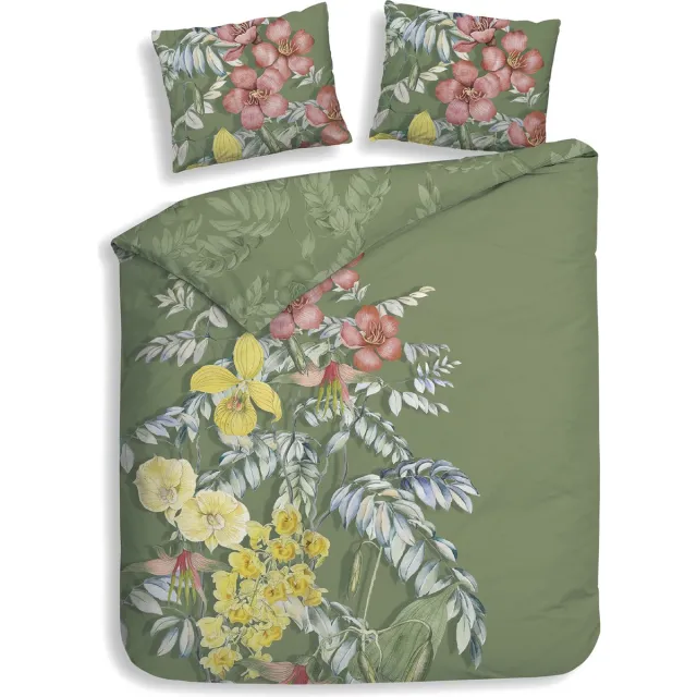 Heckettlane Jean Dekbedovertrek - Lits-jumeaux - 240x200/220 cm - Green