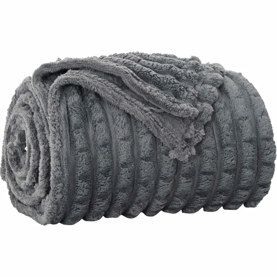 vidaXL Gooi Deken Donkergrijs 270 x 240 cm 1,66 kg Fleece