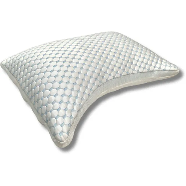 Zavelo Zen SleepCool Neksteun Verkoelend Hoofdkussen – Tegen Zweten & Voor Warme Nachten blauw