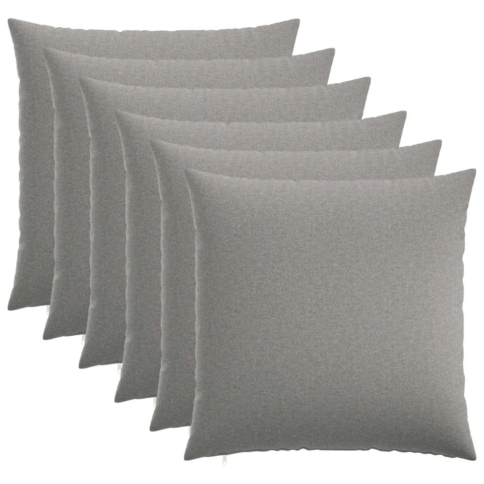 vidaXL Kussensloop 6 st HEERLEN Wolkengrijs 60 x 60 cm Stof