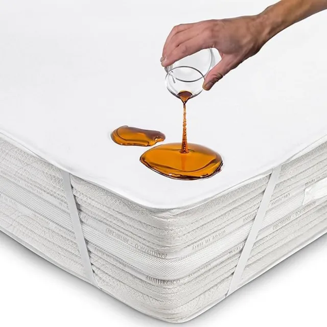 Ibenzoa Waterdichte en Ademend Matrasbeschermer voor Optimale Bescherming, 60 x 120 cm, Anti-Allergie en Mijt, Wasbaar wit