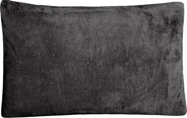 decoware Teddy Fleece Kussensloop - Antraciet - 60x70 cm - Per Stuk - Extra Zacht en Warm