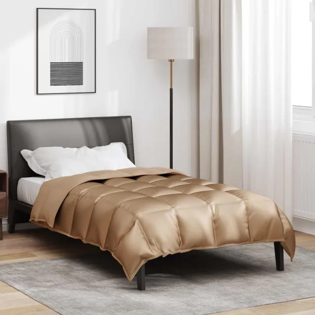 vidaXL Winter Dekbed 155 x 220 cm 450 gsm Satijn en microvezel Goud