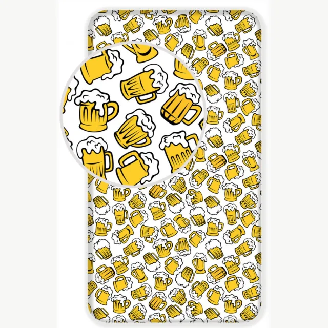 Sweet Home Bier hoeslaken eenpersoons 90 x 200 cm Wit