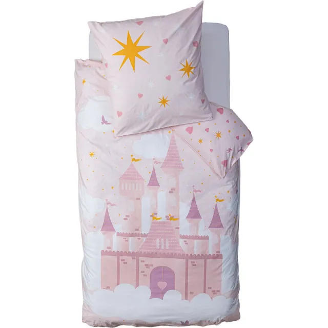 Atmosphera Kids Dekbedovertrek set met 1 kussensloop 140x200cm/65x65cm Kasteel Rose