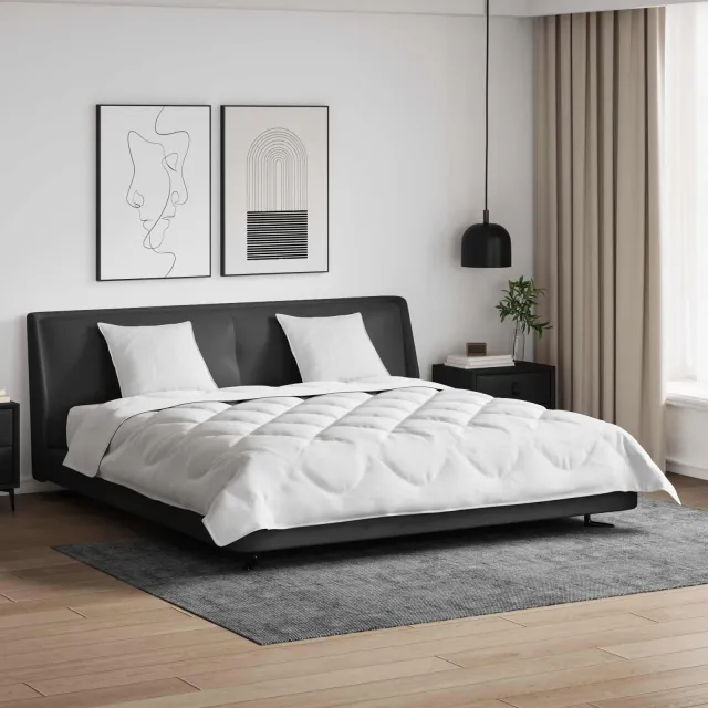 vidaXL All-season dekbed met kussen 3 st Wit Microvezel