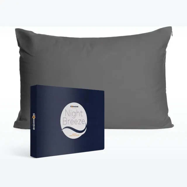 Slowwave NightBreeze kussensloop - 100% TENCEL™ lyocell - Zacht en comfortabel - Beschermt de gezichtshuid - Vochtregulerend - Hypoallergeen en antibacterieel - Kleur: Grey Elegance - Formaat: 60 x 70 cm