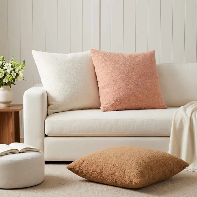 vidaXL Kussensloop 2 st HEERLEN Roze 65 x 65 cm Bouclé