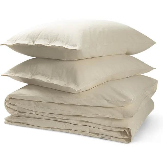 Yumeko dekbedovertrek flanel natuurlijk 240x220 + 2/60x70 - Biologisch & ecologisch Natural