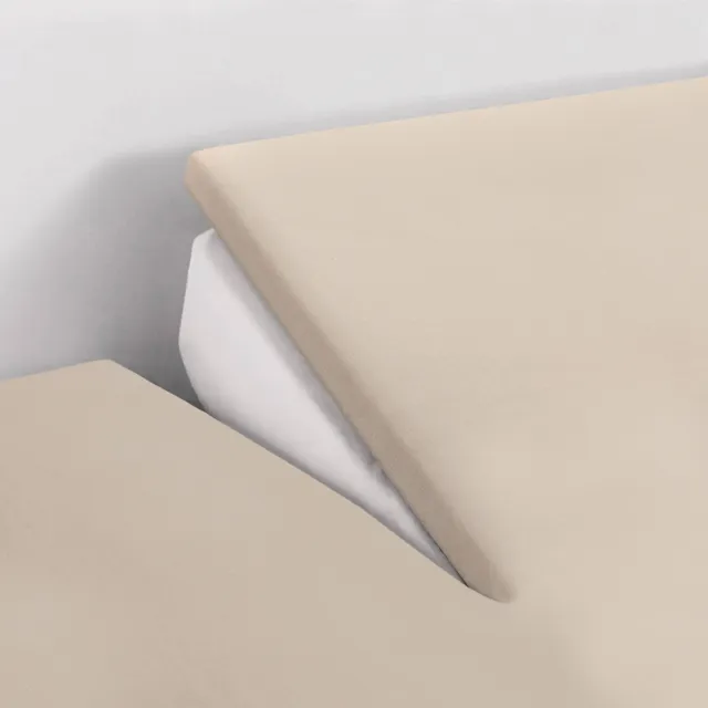 NOUS Living katoenen splittopper hoeslaken beige, foto 2