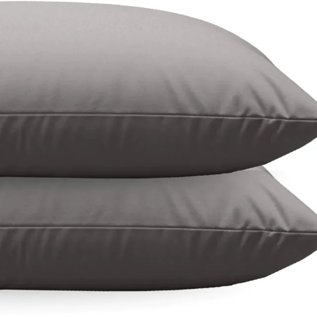 Zelesta Comfort uni diamond Kussenslopen Set van 2 - Bruin-grijs 80x80cm