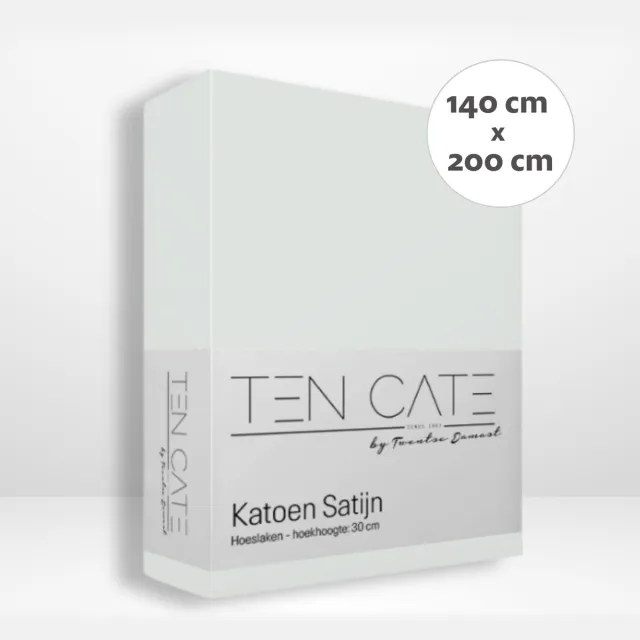 Ten Cate Hoeslaken - Hoeslaken 140 x 200 - Katoensatijn - Hoeslakens - Geschikt voor boxspring en matras - Hoekhoogte 35cm - Elastiek Rondom - Strijkvrij - Naturel