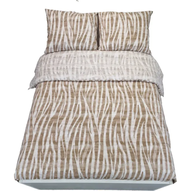 Sofiben Budgetline -dekbedovertrek- met doorlopende rits over 3 zijden-Safari Bruin-140x200