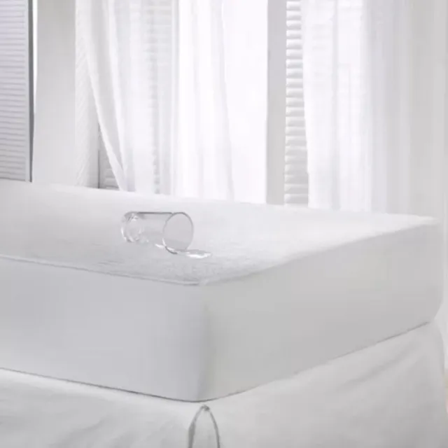 Bed Care Bedcare - Matrasbeschermer Waterdicht 200x220 Waterbed - 40 cm hoekhoogte - Wasbaar & Sneldrogend - Ademend & Vochtregulerend - Elastiek Rondom Wit