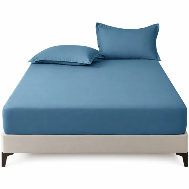 SWGOTA Blauw hoeslaken 140 x 200 cm van polyester, effen uitvoering voor het matras