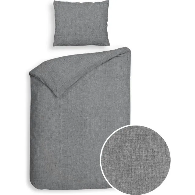 Heckett & Lane Franela - Flanel - Dekbedovertrek - Dark Grey Donker Grijs