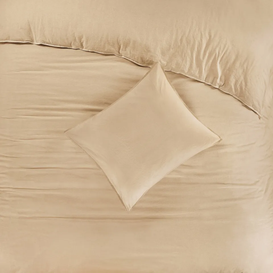 NOUS Living stonewashed dekbedovertrek 2-persoons (200x220 cm) ecru, foto 4