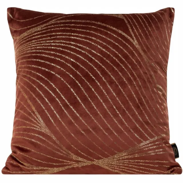 Eurofirany Decoratieve Kussenhoes BLINK 45x45cm - Terracotta met Gouden Patroon