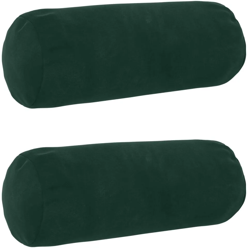 vidaXL Kussensloop 2 st HEERLEN Donkergroen Dia. 15 x 40 cm fluweel groen, foto 3