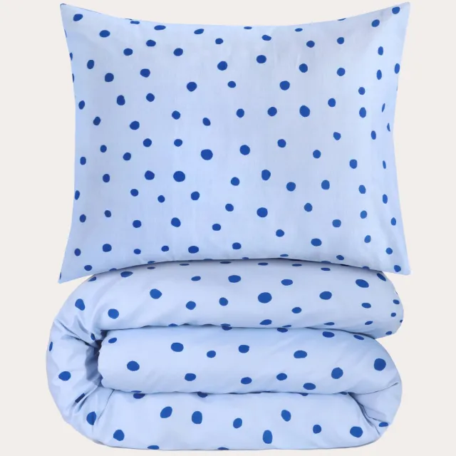 W polyester-katoenen dekbedovertrek kinderbed (120x150 cm) Blauw