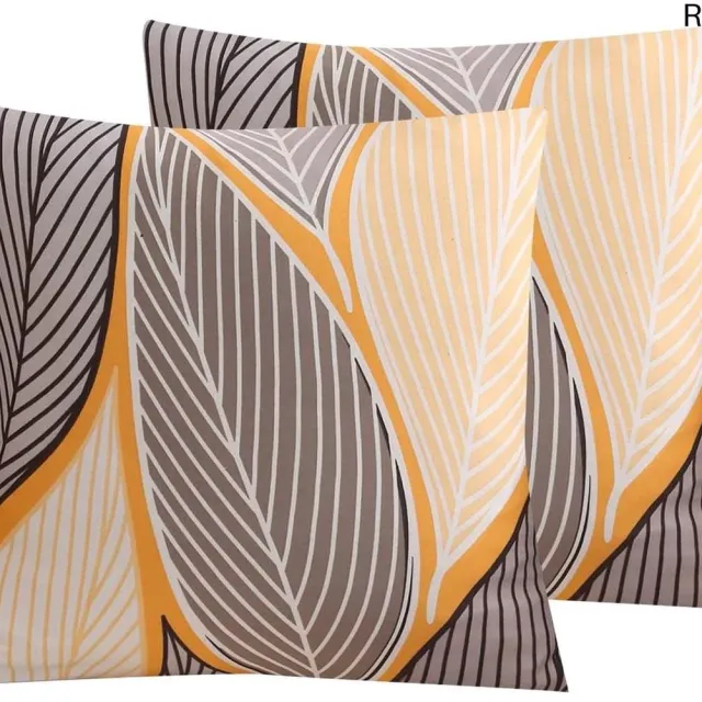 RFWR Decoratieve Kussenslopen Set van 2 - Spandex 45x45 cm voor Woonkamer en Slaapkamer gele bladeren