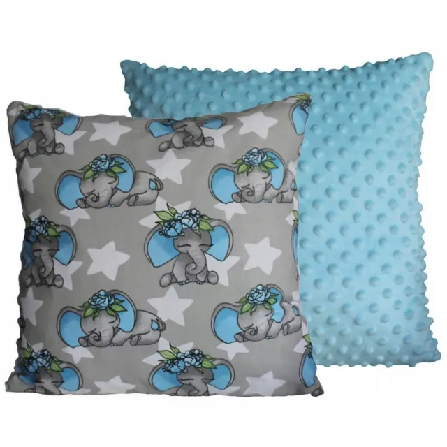 art+design Decoratieve Kussensloop Olifanten 40x40cm Blauw Katoen Minky