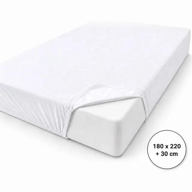 Roden Blue Matrasbeschermer - 180x220 cm - Waterdicht & Wasbaar - Ademend & Anti-allergisch - Hoekhoogte 30 cm - Badstof wit