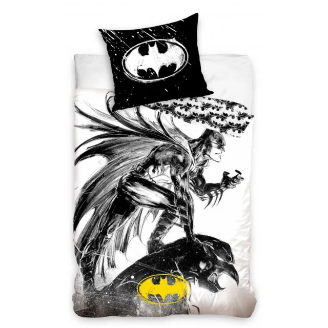Batman Dekbedovertrek Night - 140 x 200 cm zwart/wit