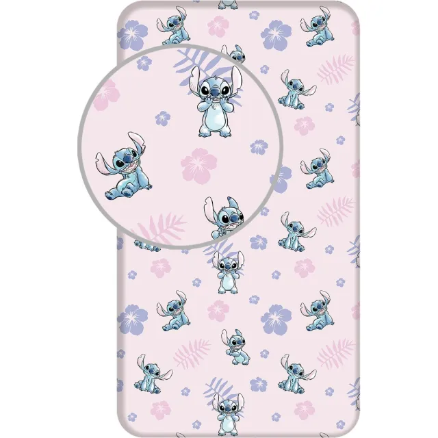 Lilo & Stitch Disney Lilo & Stitch hoeslaken - 90 x 200 cm - Katoen Roze