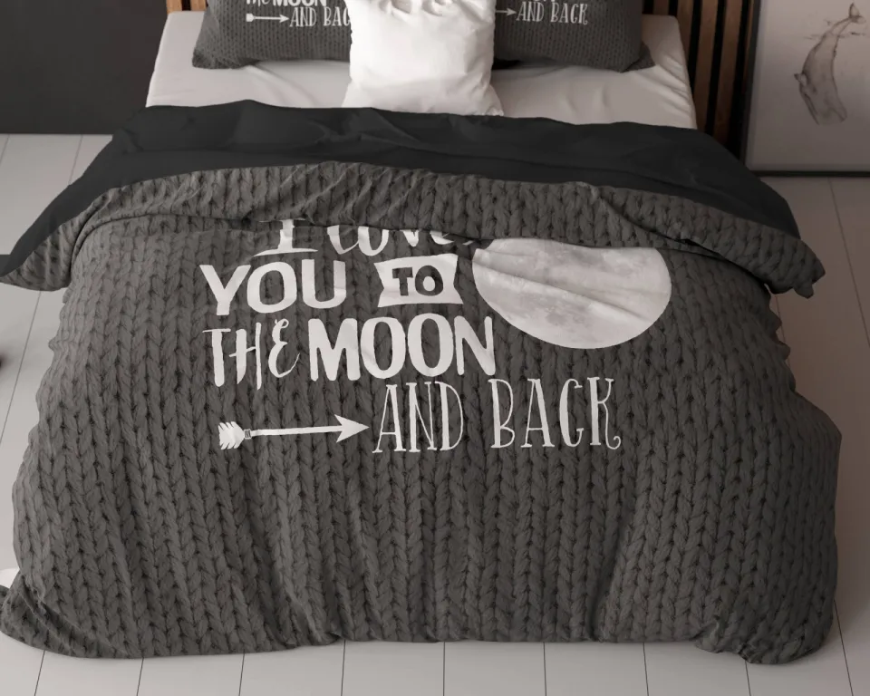 Sleeptime Essentials Moon And Back dekbedovertrek antraciet, foto 3
