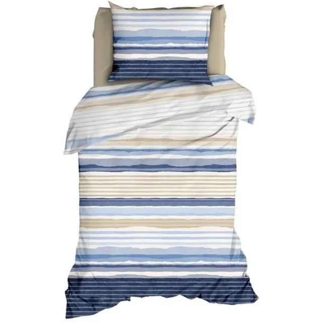 Romanette Donnie Dekbedovertrek - Eenpersoons - 140x200/220 cm - Coastal Blue