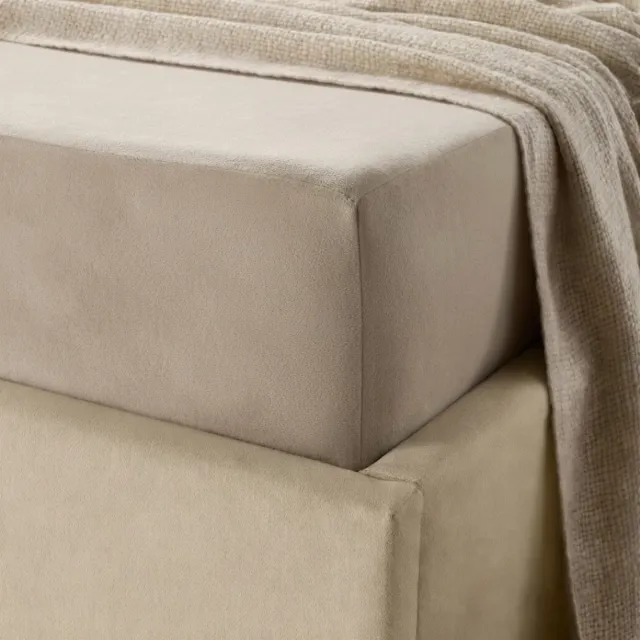 Y-not® Y-NOT - Hoeslaken - Velvet Tan Taupe - 140x200+30 cm - Taupe