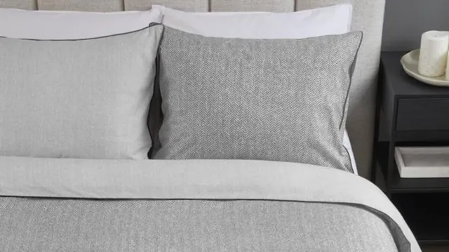 Riviera Maison Rivièra Maison - Chevron Weave dekbedovertrek - Lits-Jumeaux - 240x200/220 cm - Grijs