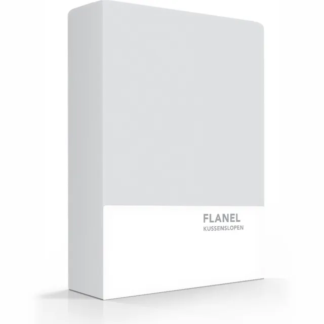 Zavelo Flanel kussenslopen Licht Grijs (set van 2)-60 x 70 cm (standaard)