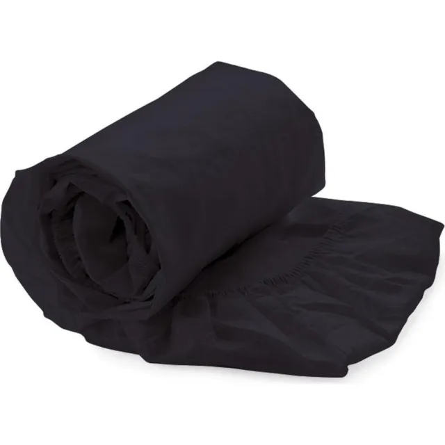 Refined Hoeslaken Basic Twill - Eenpersoons - 80x200 cm - Zwart