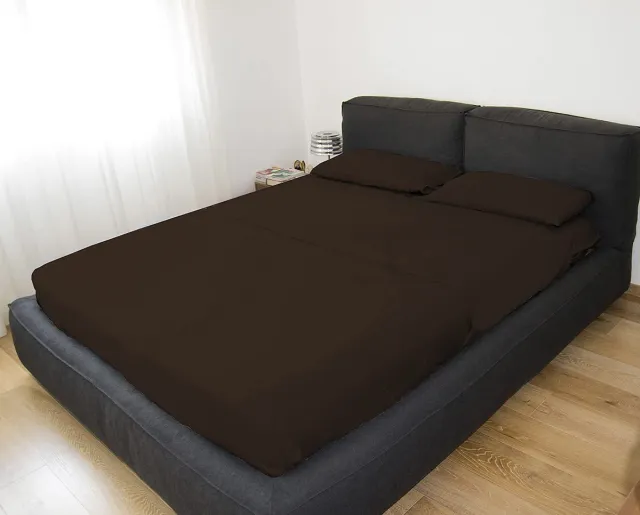 Ibenzoa Complete beddengoedset met satijnlook en antiallergische eigenschappen Brown