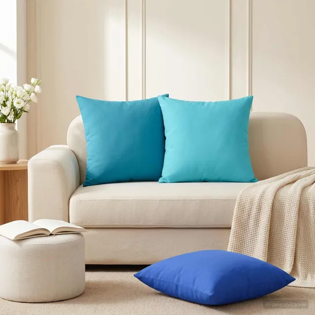 vidaXL Kussensloop 6 st HEERLEN Turquoise 45 x 45 cm Polyester