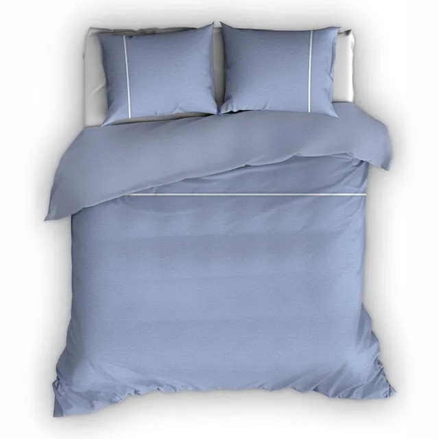 Romanette Duchesse flanel dekbedovertrek - Blue/Wit - 1-persoons (140x200/220 cm + 1 sloop)