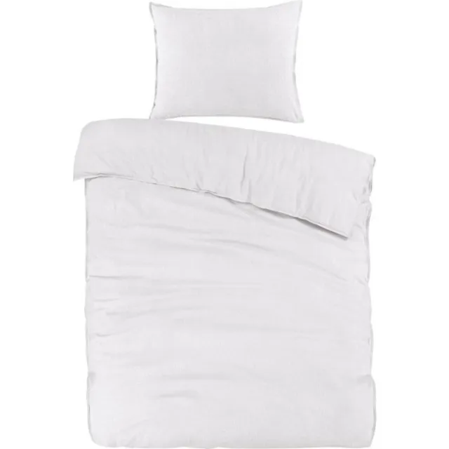 Droomtextiel Dekbedovertrek Flanel Wit - 140x200/220 cm - Super Zacht