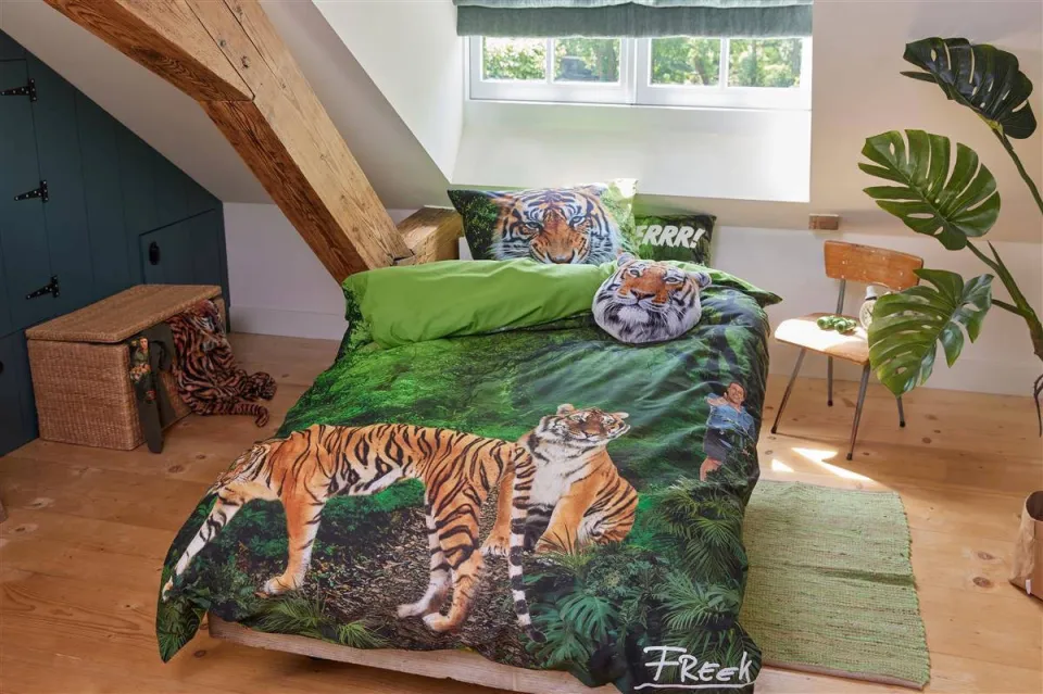 Freek Vonk katoenen dekbedovertrek 1-persoons (140x220 cm) groen, foto 4