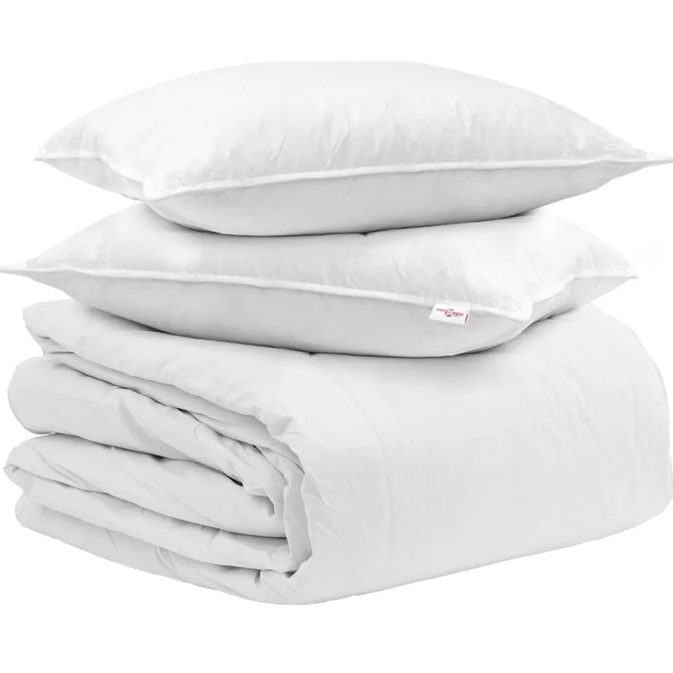 vidaXL Dekbed Set met kussen 3 st Wit Donsveertjes, foto 3