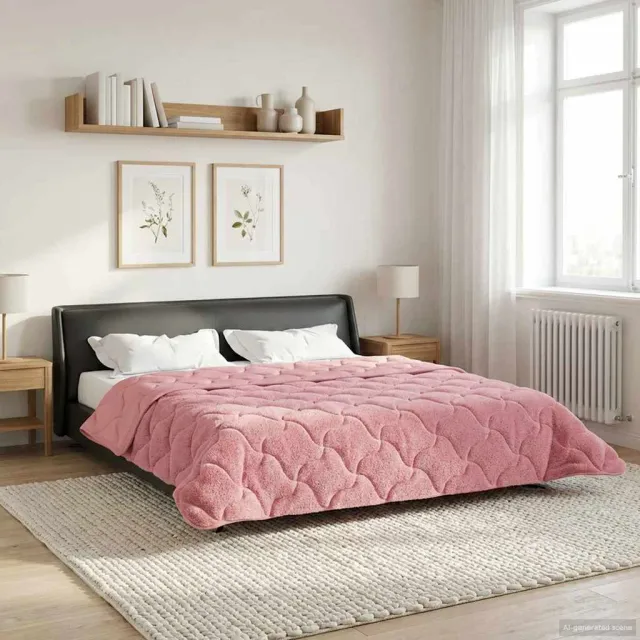 vidaXL Winter Dekbed 220 x 260 cm Winter Roze Ademend, foto 2