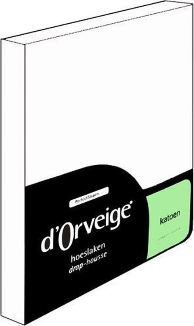 D'Orveige Hoeslaken Katoen - Eenpersoons - 90x200 cm - Wit