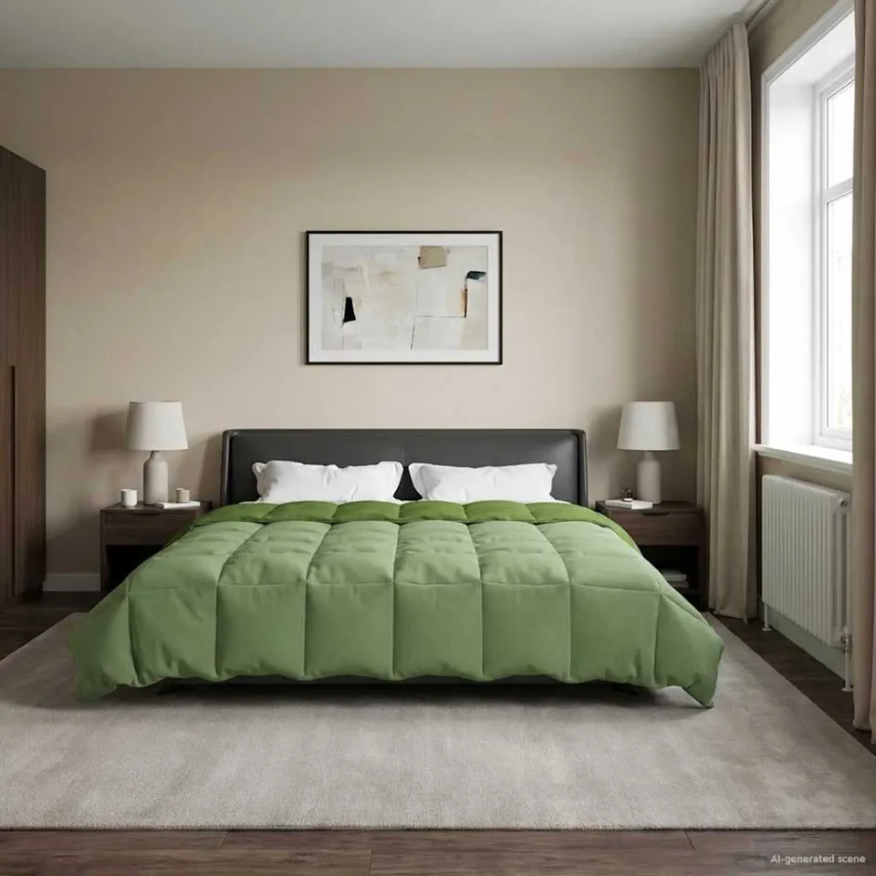 vidaXL Winter Dekbed 220 x 240 cm Winter Microfiber (100% polyester) groen, foto 4