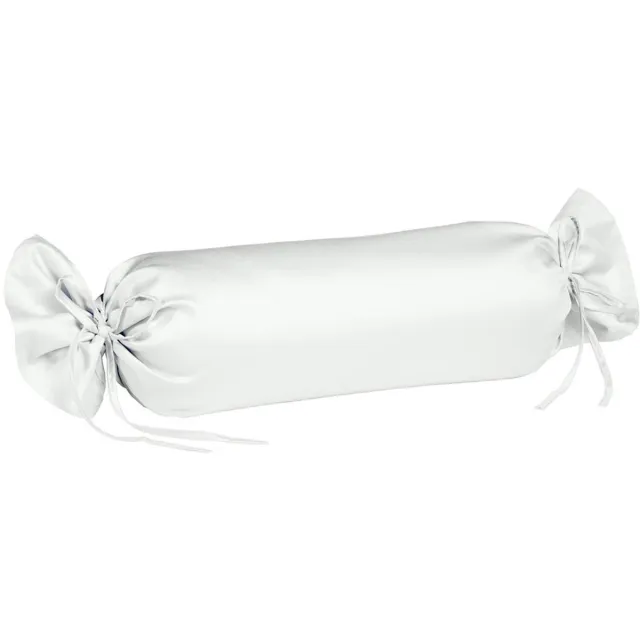 Sleepling 15 x 40 cm satijnen kussensloop | kussenhoes van 100% zijdezachte katoen | voor nekkussen | Made in EU | wasbaar op 60 graden | wit